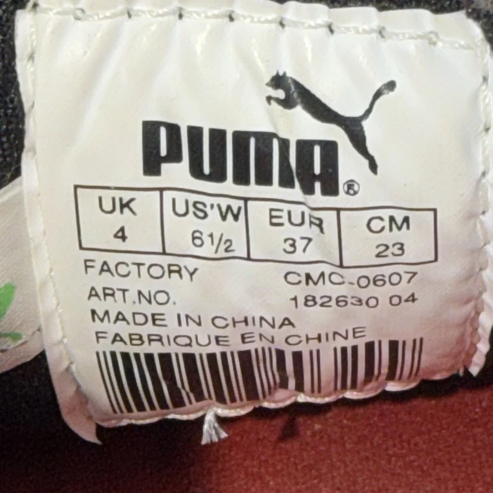 PUMA Vintage Y2K Speedcat Black Red Suede‎ Embossed Sneakers Size Women's 6.5